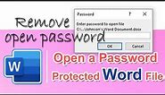 How to Open A Password Protected Word Document | Word Document Password Remover