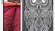 Case Compatible for iPhone 15 Plus Cute Clear for Women Girly Designer Girls, Transparent Phone Case Design Compatible with iPhone 15 Plus (White Owl Line Art Animal)