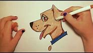 Learn How To Draw Easy a Cute Dog -- iCanHazDraw!