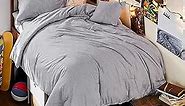 Bedsure Twin/Twin XL Comforter Set - Grey Twin Extra Long Comforter, Soft Bedding for All Seasons, Cationic Dyed Bedding Set, 2 Pieces, 1 Comforter (68"x88") and 1 Pillow Sham (20"x26"+2")