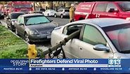 Firefighters Defend Photo Showing Smashed Car Windows
