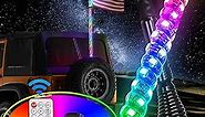 Nilight 1PC 3FT Spiral RGB Led Whip Light with Spring Base Chasing Light RF Remote Control Lighted Antenna Whips for Can-Am ATV UTV RZR Polaris Dune Buggy Offroad Truck, 2 Years Warranty