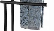 JQK Hand Towel Holder Stand Black, Modern Tree Rack Free Standing for Countertop with 12 Inch 2 Bars, 304 Stainless Steel Matte Black, HTT172-PB