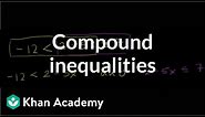 Compound inequalities | Linear inequalities | Algebra I | Khan Academy