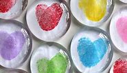 Thumbprint Heart Glass Magnet Crafts and Video Tutorial