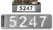 Curb-N-Sign® Curbzee® Address Number Stencil - 3 inch Numbers Peel and Stick Thick Vinyl Sticker with die cut Address Numbers for Spray Painting & Customizing Sidewalks (2 PCS, 18"L x 5"W)
