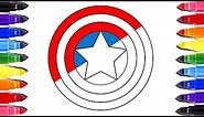 Captain America Shield Coloring Pages | Pages de coloriage heros marvel | Marvel How to draw