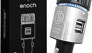 Enoch Ionic Car Air Purifier with Dual USB Car Charger. Car Air Freshener Eliminates Odor, Dust. Removes Smoke, Pet and Food Odor. Ionic Ozone Car Deodorizer (Gray Silver)