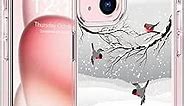 bicol Designed for iPhone 15 Plus Case,Crystal Clear Cover with Fashionable Designs for Girls Women,Slim Fit Shockproof Protective Acrylic Phone Case 6.7 inch,Happy Birds