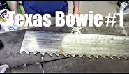 FORGING Damascus From SAW BLADE for my First Bowie Knife in TEXAS Bladesmithing and Knifemaking