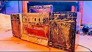 Restoration the super antique radio model Sanyo MW242K | Restoring excellently beautiful cassette