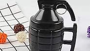 Grenade Mug, Ceramic Coffee Cup with Lid, Milk, Juice (Black)
