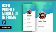 User Profile Mobile UI/UX in Figma - Speed Design