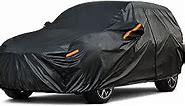 Kayme 7 Layers Heavy Duty SUV Car Cover Waterproof All Weather, Full Exterior Cover Outdoor Snow Sun Uv Protection with Zipper for Automobiles, Universal Fit for SUV Jeep (182-190 inch)