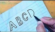 How to draw Bold letter alphabets from A to Z Very Easy
