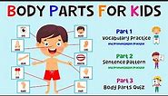 Body Parts For Kids | Learn Parts Of The Body | Body Part Quiz | ESL Kids | 4K