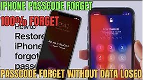 iphone passcode forgot how to restore IPhone passcode forget without data loses