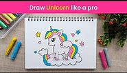 Draw Unicorn Like Pro | How To Draw A Cute Unicorn | Unicorn Drawing for Kids | Easy step by step
