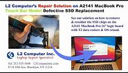 MacBook Pro 2019 A2141 16" repair or upgrade SSD flash storage
