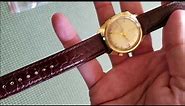 Clever Watch Design 1960' Bulova Accutron in 14K Gold