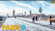 Paris, France 🇫🇷 - January 2024 | Paris Snow 4K | Full Version (▶1h21 min)