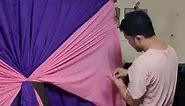 DIY Backdrop design Pink and purple combination backdrop design ideas table skirting tutorial #backdropdesign #backdroptutorial #decoration #weddingbackdrop #tableskirting #dtagebackdrop | Vins avenue