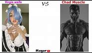 Virgin Waifu vs Chad Muscle Memes Cosplay