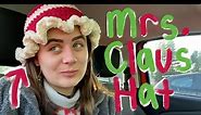 I tried making the Mrs. Claus Hat by Anna Kallajian