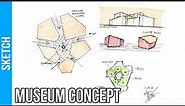 Architectural Sketch Drawing #5 - Museum Concept