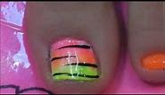 Rainbow Zebra Toe Nail Art Design Tutorial