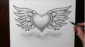 How to Draw a Cute Heart with Wings || Cool Drawing Ideas for Beginners
