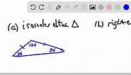SOLVED: If possible, draw the following triangles. If it is not possible, state why- a. An acute scalene triangle b. A right isosceles triangle c. A scalene equiangular triangle d. An equilateral equiangular triangle e. An acute isosceles triangle | Numerade