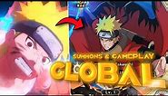 GLOBAL (ENGLISH) NARUTO MOBILE IS OUT NOW!!! (gameplay & summons)
