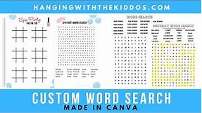 How To Make A Word Search Puzzle on Canva| Custom Party Favors Coloring Book