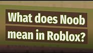 What does Noob mean in Roblox?