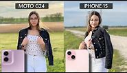 Motorola Moto G24 Vs iPhone 15 Camera Test Comparison