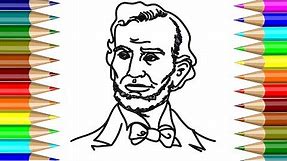 President Abraham Lincoln Coloring book | How to draw President Abraham Lincoln for Kids