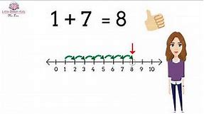 Simple addition using number line | number line for kids | Kindergarten and First Grade Math Lesson