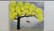 Peindre un arbre jaune sur toile Acrylique