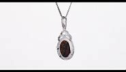 Peora Created Black Opal Pendant Necklace in Sterling Silver