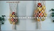 DIY macrame storage basket wall hanging tutorial || Fruit net bag for kitchen