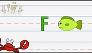 Write the letter F | Alphabet Writing lesson for children | The Singing Walrus