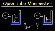 Open Tube Manometer, Basic Introduction, Pressure, Height & Density of Fluids - Physics Problems