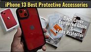 iPhone 13 Protective Accessories - Back Cover, Tempered Glass & Camera Lens Protector