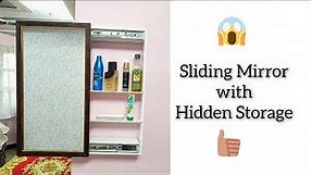 Sliding mirror cabinet Making DIY || sliding mirror with hidden space