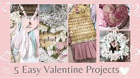 Easy Valentine DIYs | Vintage Sheet Music | Crepe Paper Ruffles | Shabby Wreath | Wood Bead Garland