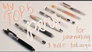 My Top 5 Pens for Note-Taking and Journaling ✏️📚 (Smear & Highlighter test) ✨| Muji, Zebra Sarasa