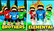 BROTHERS to ELEMENTAL SUPER BROTHERS!! (Roblox Brookhaven RP)