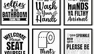 Wash Your Hands Wall Decor Bathroom Posters Set of 6 Bathroom Quotes and Sayings Wall Art Prints Funny Bathroom Sign Bathroom Art Print Bathroom Wall Decor for Toilet Restroom (11" x 14" UNFRAMED)