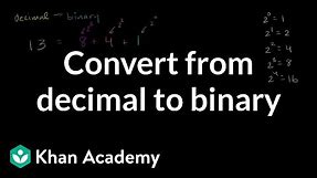 Converting from decimal to binary | Applying mathematical reasoning | Pre-Algebra | Khan Academy